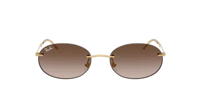 Ray Ban Rb3767 Sunglasses Arista Gold Frame Brown Lenses 54-18