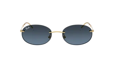 Ray Ban Rb3767 Sunglasses Arista Gold Frame Blue Lenses 54-18