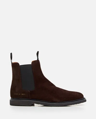 Common Projects Chelsea Classic Ankle Boots In Black Suede In Multi