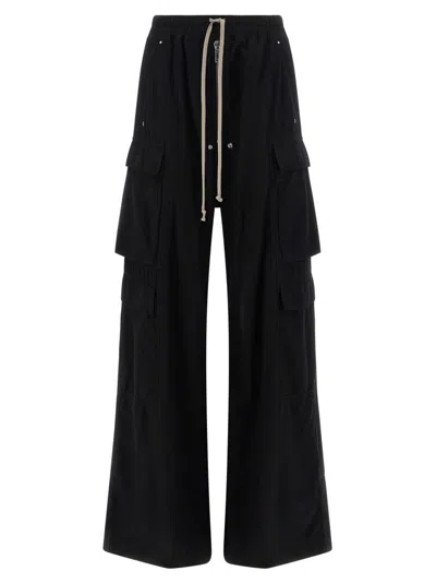 Rick Owens Womens Black Cargobelas Wide-leg Satin Trousers In Black