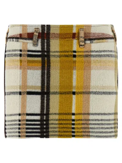 Missoni Plaid Mini Skirt Belt Loops In Multi