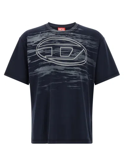 Diesel Cotton T-shirt With Oval D Print In Black