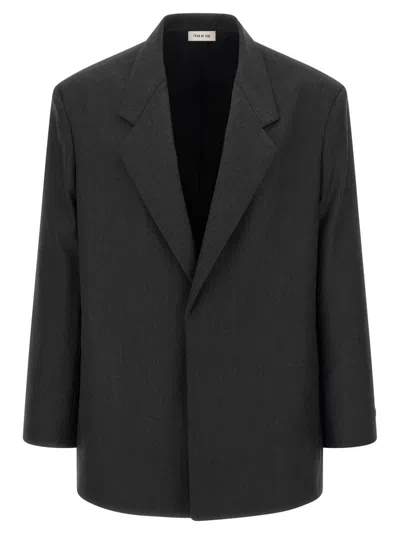 Fear Of God Tailored Single Button Blazer With Notched Lapel In Gray