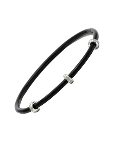 Diamond Select Cuts 0.05 Ct. Tw. Diamond Silver Bangle In Black