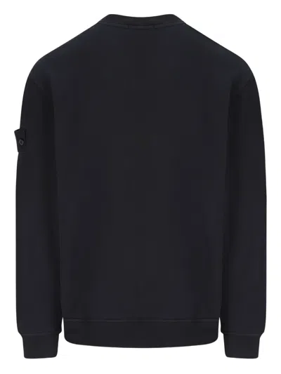 Stone Island Minimalistic Grey Knit Sweater With Round Neckline In Black