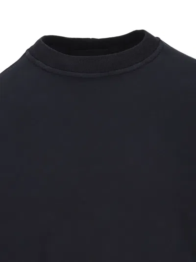 Stone Island Minimalistic Grey Knit Sweater With Round Neckline In Black