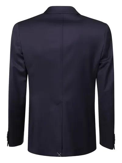 Tonello Single-breasted Wool Blazer In Blue