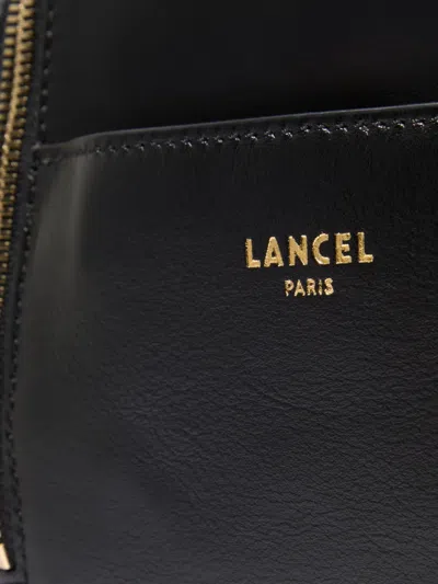 Lancel Small Origami Double-zip Leather Backpack In Black