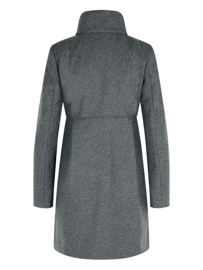 Fay Romantic Coat In Melange Wool Cloth In Gray