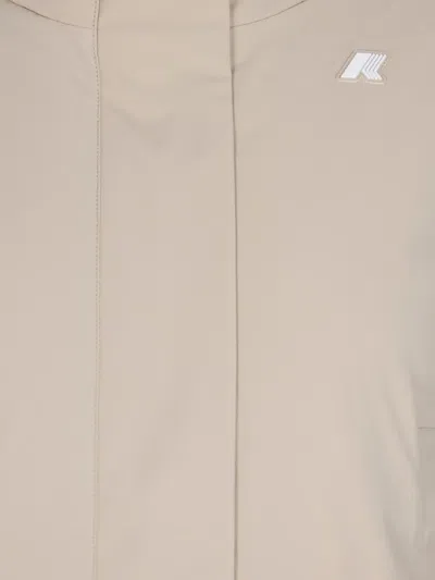 K-way Marletta St Warm Jacket Corto Calda Beige Grigia With Adjustable Aperture K7125kw Xp2 In Neutral