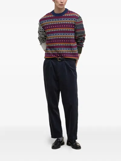 Barbour Fairisle-patterned Sweater In Blue