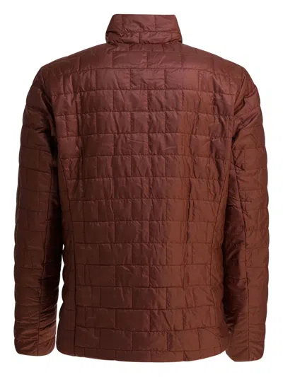 Patagonia Insulated Jacket With High Collar And Pockets In Burgundy