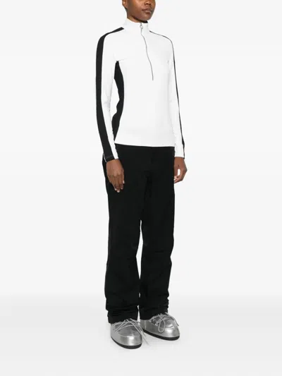 Fusalp Negam Side-stripe Zip-neck Ski Top In White
