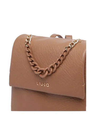 Liu •jo Versatile Chain Handle Backpack Collection In Brown