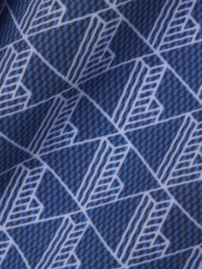 Lacoste Geometric-pattern Scarf In Blue