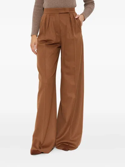 Max Mara Pleated-front Trousers In Brown