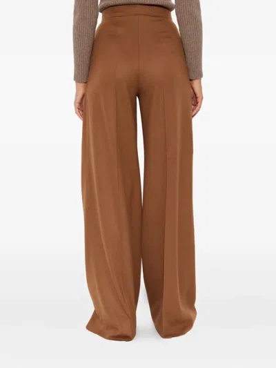 Max Mara Pleated-front Trousers In Brown