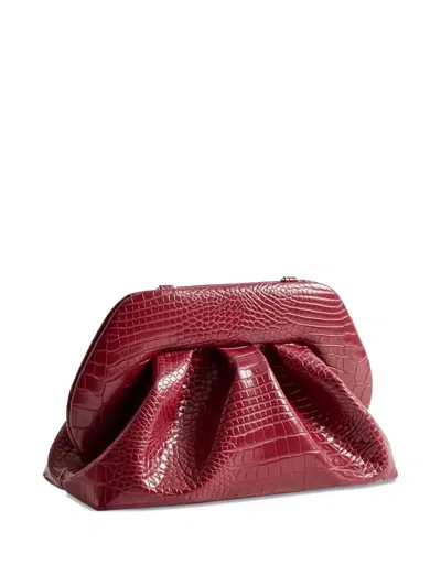 Themoirè Emera Clutch Plum Crocodile Effect In Red