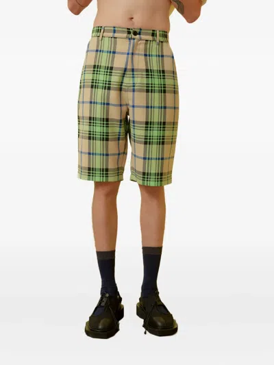 Henrik Vibskov Plaid-pattern Shorts In Green