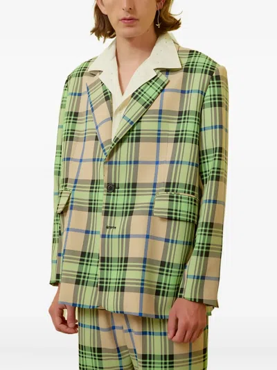Henrik Vibskov Plaid-pattern Shorts In Green