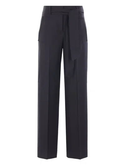 Incotex Belted Wide-leg Trousers In Blue