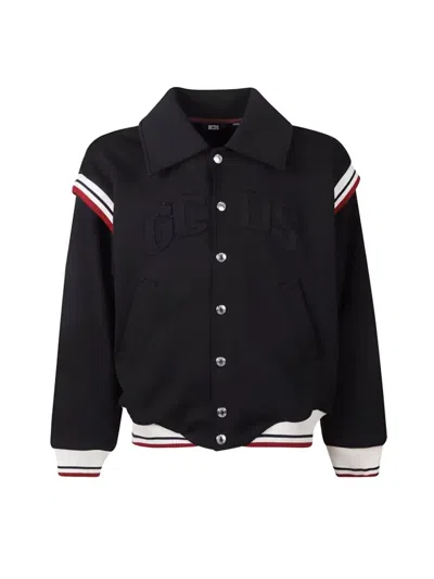 Gcds Logo-patch Bomber Jacket In Black