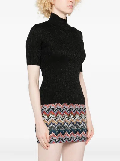 Missoni Robbed Turtle-neck Sweater In Black