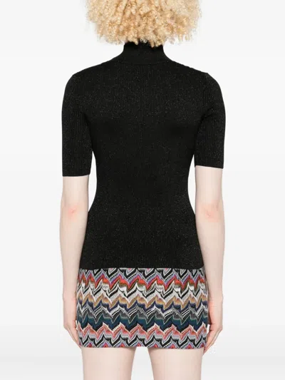 Missoni Robbed Turtle-neck Sweater In Black