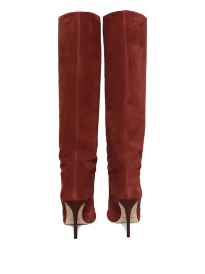 Paris Texas 85mm Stiletto Suede Knee-high Boots In Red