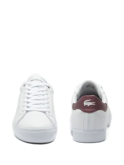 Lacoste Perforated Leather Sneakers In White