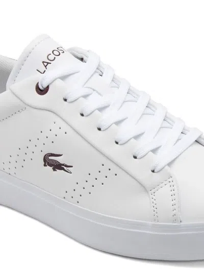 Lacoste Perforated Leather Sneakers In White