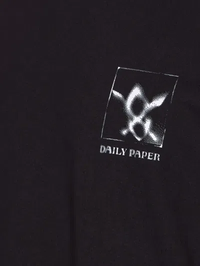 Daily Paper Shadow Grid Print T-shirt In Black