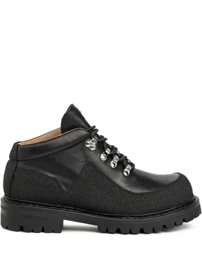 Our Legacy Ankle Boots With Round Toe And Lug Sole In Black