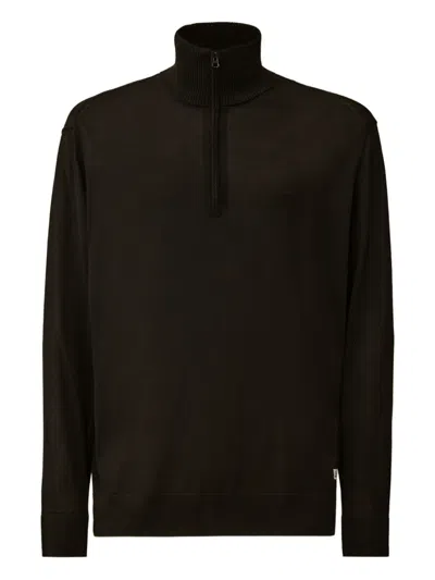 C.p. Company High-neck Half-zip Sweater In Brown