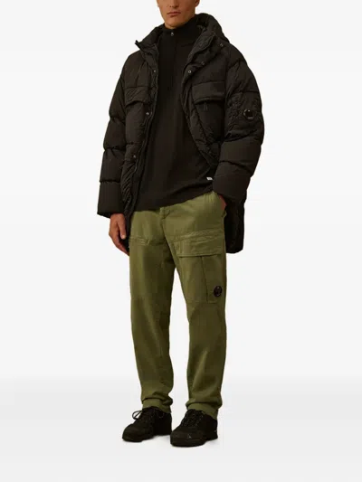 C.p. Company High-neck Half-zip Sweater In Brown