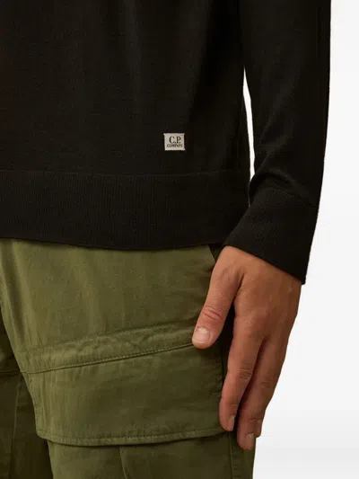 C.p. Company High-neck Half-zip Sweater In Brown