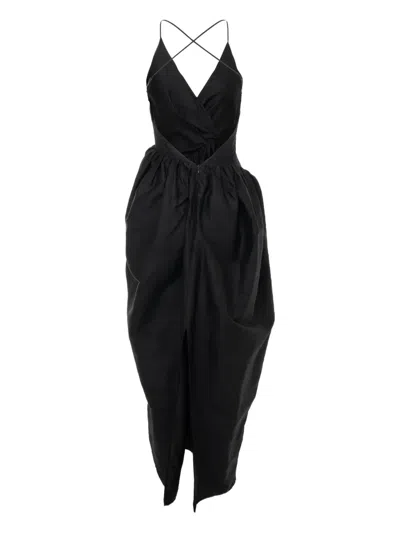 交叉背垂坠连衣裙