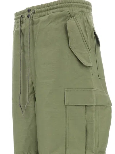 Junya Watanabe Cargo-style Pants With Adjustable Drawstring In Green