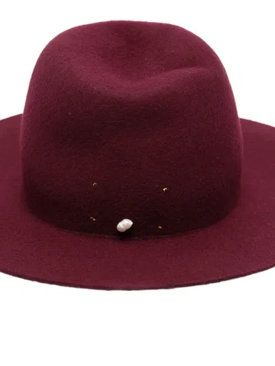 Forte Forte Pearl-embellished Hat In Red