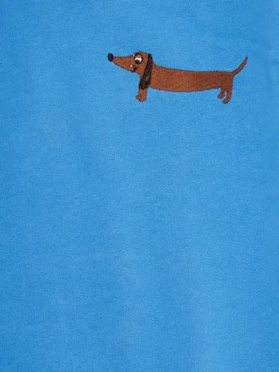 Mini Rodini Dog Embroidered Cotton Jersey Sweatshirt In Blue