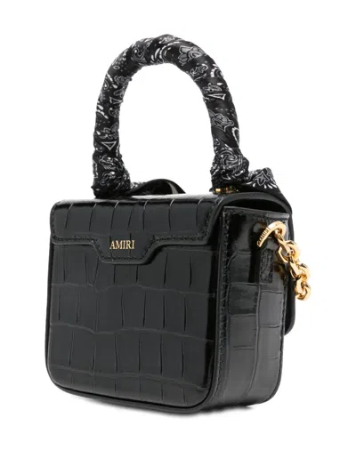Amiri Crocodile-effect Tote Bag In Black