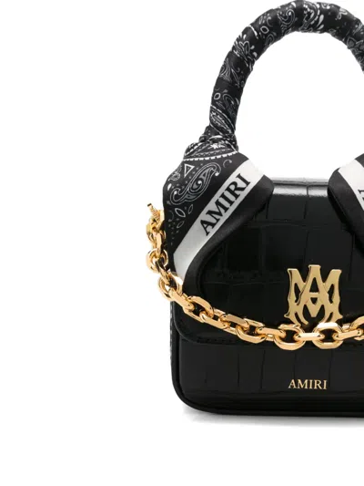 Amiri Crocodile-effect Tote Bag In Black