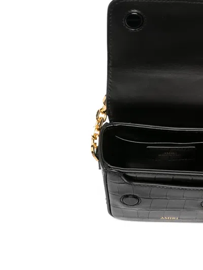 Amiri Crocodile-effect Tote Bag In Black