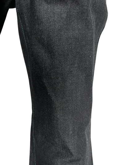 对比缝线微喇牛仔裤