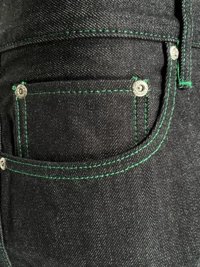 对比缝线微喇牛仔裤