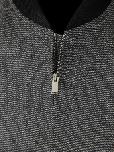 Lardini Zip-front Bomber Jacket In Gray