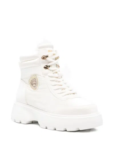 Blauer Platform Shearling Boots In White