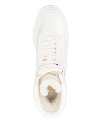 Blauer Platform Shearling Boots In White