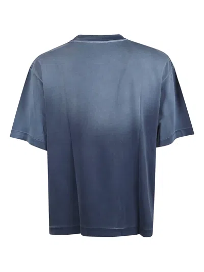 Off-white Vintage Round Neck Short Sleeve T-shirt In Blue