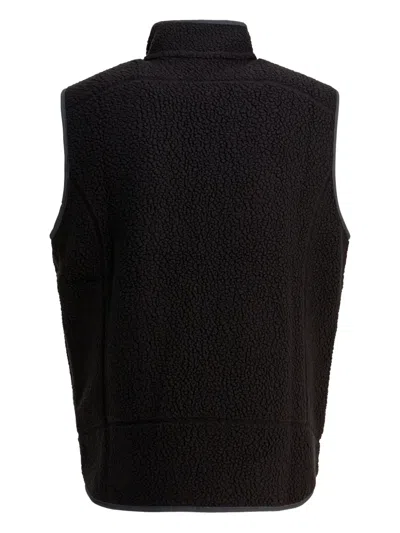 Patagonia Textured Fleece Vest With High Collar In Black